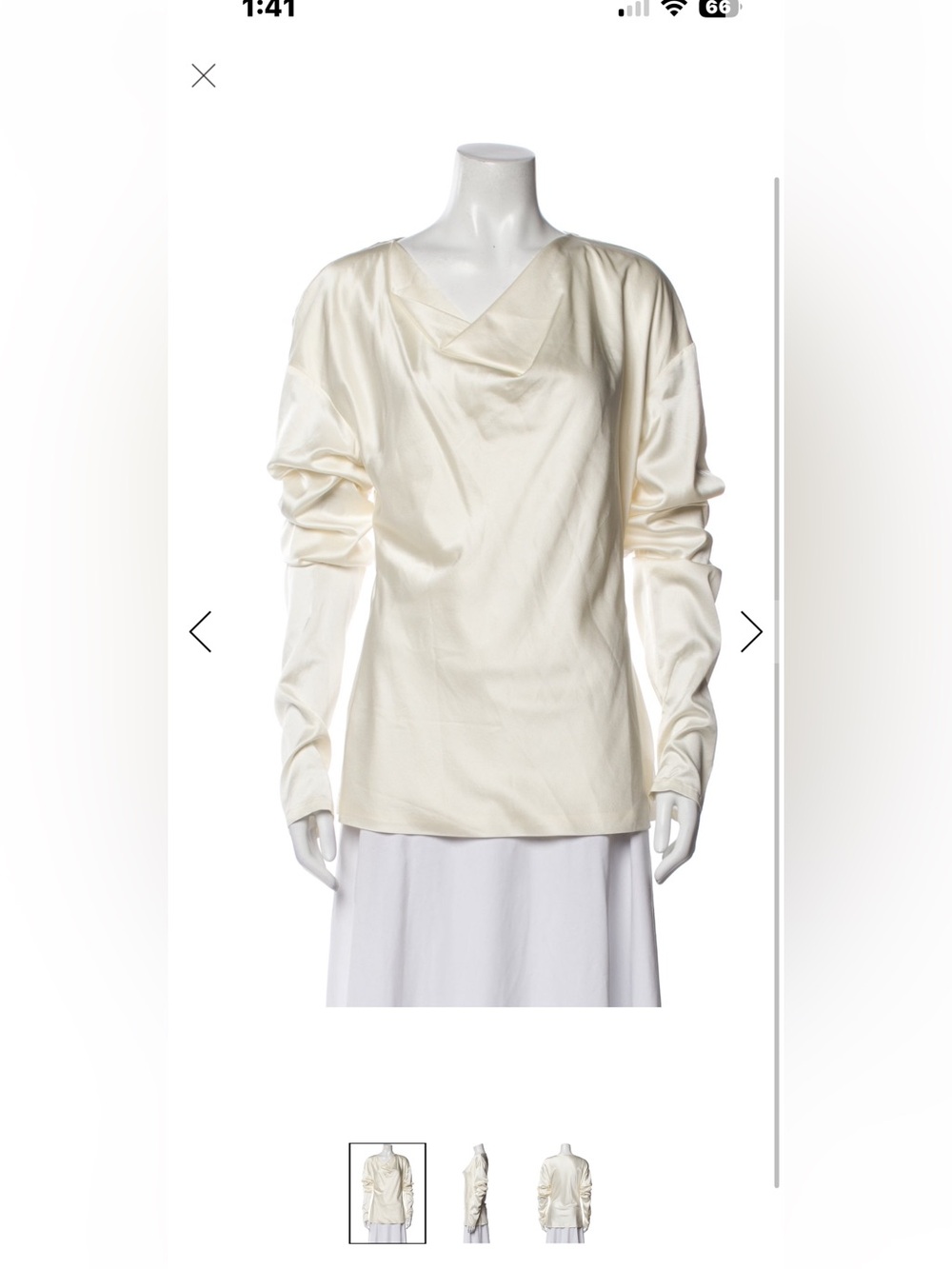 ENTIRE STUDIOS Silk Long Sleeve Blouse.